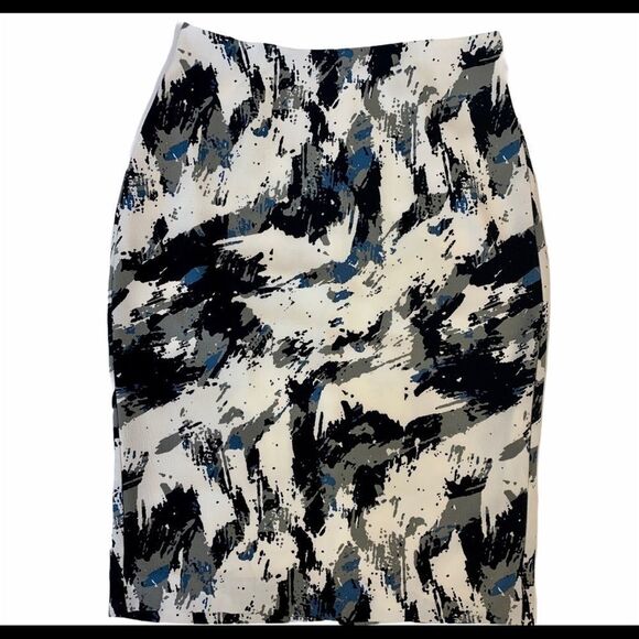 Banana Republic abstract printed crepe pencil skirt professional business career - Picture 2 of 14